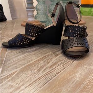 Tory Burch black wedge sandals